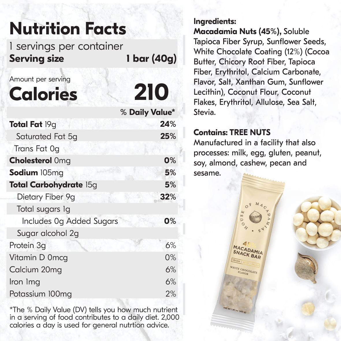 Macadamia Nut Snack Bar Variety Pack (4 Flavors, 12 Bars)