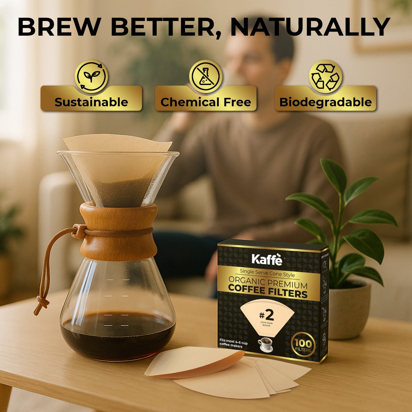 Organic Premium Coffee Filters #2, KFCF02B
