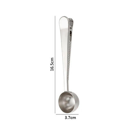 DecorBites™ 2-in-1 Stainless Steel Coffee Spoon & Sealing Clip - Gold Kitchen Accessory
