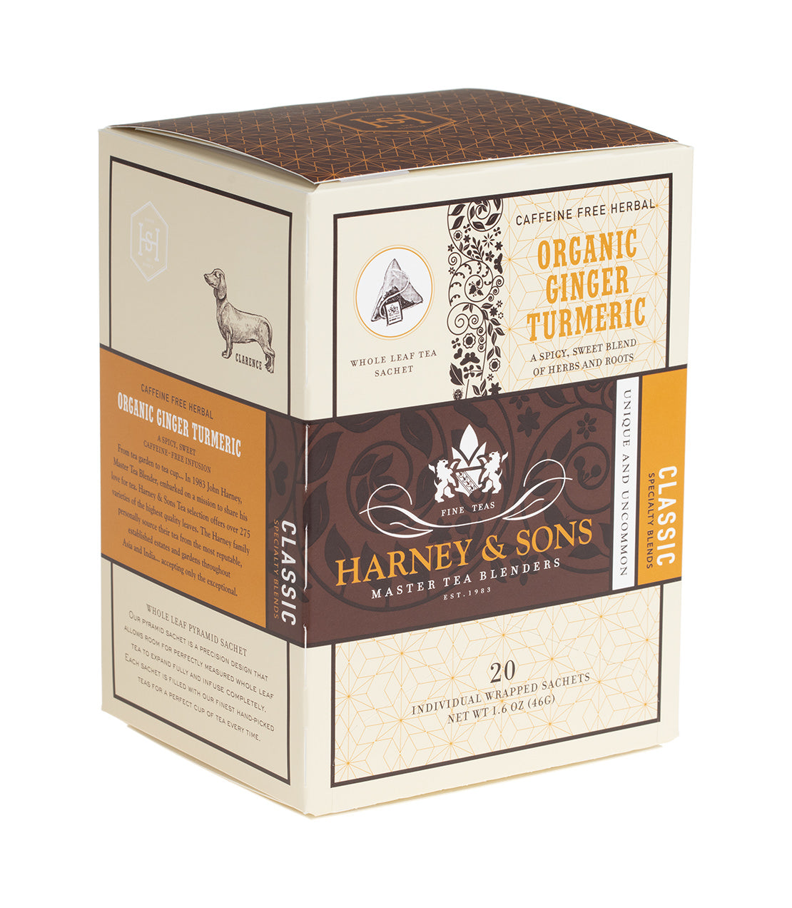 Organic Ginger Turmeric, Box of 20 Individually Wrapped Sachets